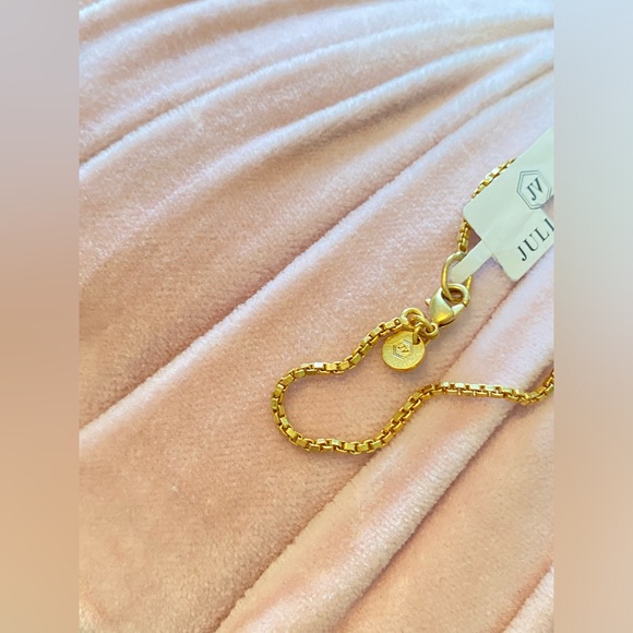 New W/ Tags Designer Julie Vos Monogrammed Initial B 23 K Gold Pendant Necklace - Picture 6 of 7